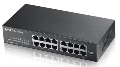 Zyxel GS1100-16 Unmanaged Gigabit Ethernet (10/100/1000) Zwart