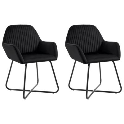 VidaXL Eetkamerstoelen 2 st fluweel zwart