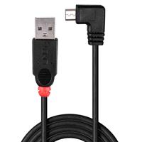 LINDY 31977 2m USB Micro-B Kabel, 90 Graad Rechte hoek - thumbnail