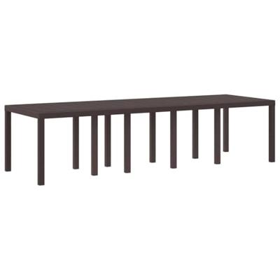 13-delige tuinset met kussens in bruin poly rattan