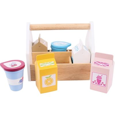 Bigjigs houten kistje met zuivelproducten, 7dlg. Bigjigs houten kistje met zuivelproducten, 7dlg.