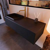 Badkamermeubelset Mondiaz Erin 120 cm met 1 Lade met RIDGE Wastafel Links Urban met 1 kraangat Greeploos Mat Urban - thumbnail