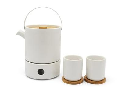 Bredemeijer theemok umea 200ml wit en onderzetter set 2 Bredemeijer theemok umea 200ml wit en onderzetter set 2