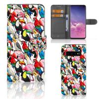 Samsung Galaxy S10 | Telefoonhoesje | Met pasjeshouder | Birds - thumbnail