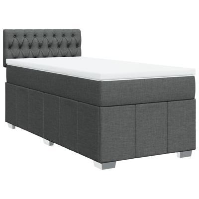Boxspring met matras stof donkergrijs 120x200 cm - thumbnail