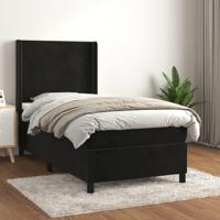 Boxspring met matras fluweel zwart 80x200 cm - thumbnail