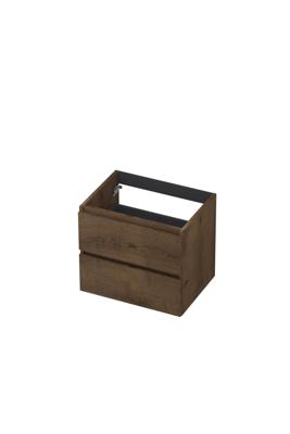 INK - Onderkast 2L Greeploos Houten Keerlijst Fineer - 600x450x520 Mm - Chocolate Fineer