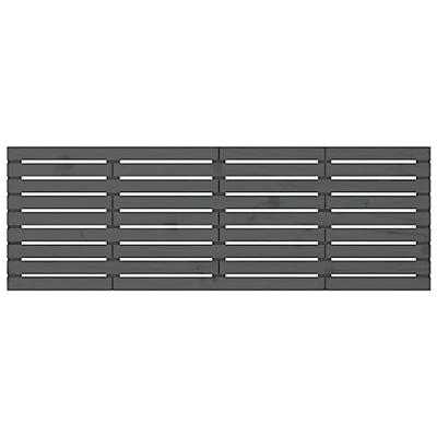 Hoofdbord wandmontage 206x3x63 cm massief grenenhout grijs