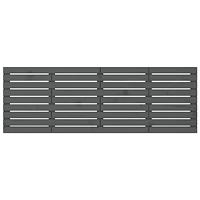 Hoofdbord wandmontage 206x3x63 cm massief grenenhout grijs - thumbnail