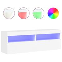 Tv-wandmeubels met LED-verlichting 2 st 60x30x40 cm wit - thumbnail
