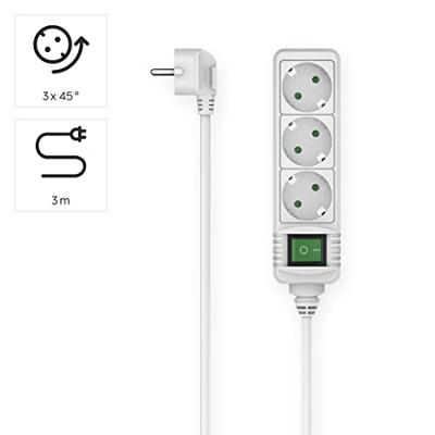 Hama Stekkerdoos, 3-voudig, schakelaar, 3 m Kabel Wit - thumbnail
