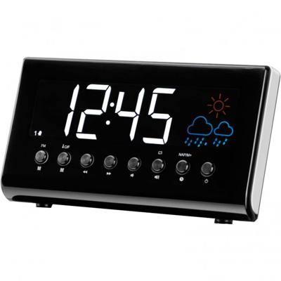 Enzo Denver Wekkerradio met weerstation LED zwart 8140240