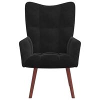 Relaxstoel fluweel zwart - thumbnail