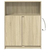 Dressoir met LED 77x34x100 cm bewerkt hout sonoma eikenkleurig - thumbnail