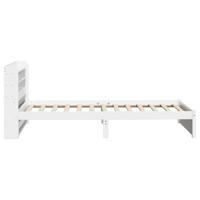 Bedframe met hoofdbord massief grenenhout wit 75x190 cm - thumbnail