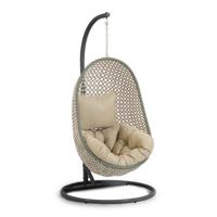 Kave Home Hangstoel met standaard 'Cira' kleur Groen/Donkergrijs - thumbnail