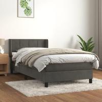 Boxspring met matras fluweel donkergrijs 80x200 cm - thumbnail