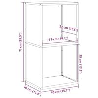 Brandhoutrek 40x30x75 cm koudgewalst staal olijfgroen - thumbnail