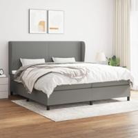Boxspring met matras stof donkergrijs 200x200 cm - thumbnail