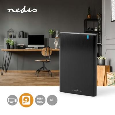 Hardeschijfbehuizing | 2.5 | USB 3.2 Gen1 | USB Type-A / USB Type-C© | Notebook / PC | Aluminium