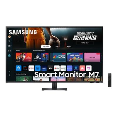 Samsung M70D Smart Monitor, 43 inch, 4K AI upscaling, UHD, 60 Hz, streaming-monitor met entertainment en gaming-hub, scherm met luidsprekers, Smart TV-apps met afstandsbediening, LS43DM702UUXEN