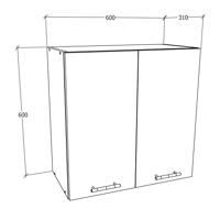 VCM Wandkast Esilo (Hangende kast, Wit/antraciet, 2 Türen 60) - thumbnail