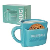 Mok met koekvakje - You Give Me A Sugar Rush (blauw) - thumbnail