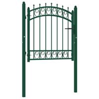 VidaXL Poort met speerpunten 100x100 cm staal groen - thumbnail
