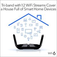 NETGEAR RAX200 draadloze router Gigabit Ethernet Tri-band (2.4 GHz / 5 GHz / 5 GHz) Zwart - thumbnail
