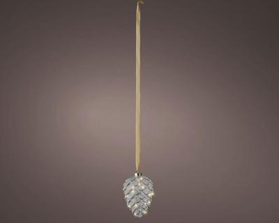 Micro LED dennenappel binnen dia15-H21cm clear/warm white - Lumineo