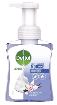 Dettol handzeep mousse, orchidee en vanille, flacon van 250 ml