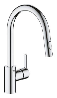 GROHE Feel Keukenkraan - hoog - uittrekbare uitloop - 2 straalsoorten - chroom 31486001 GROHE Feel Keukenkraan - hoog - uittrekbare uitloop - 2 straalsoorten - chroom 31486001