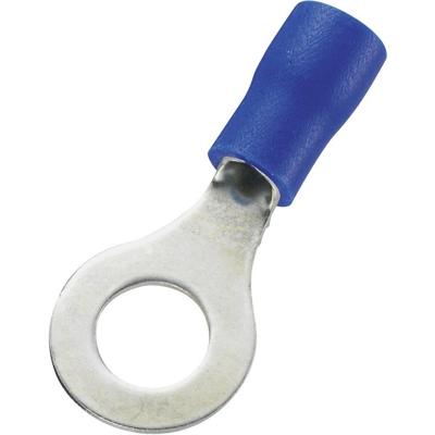 TRU COMPONENTS 746568 Ringkabelschoen Dwarsdoorsnede (max.): 2.50 mm² Schachtdiameter: 6.4 mm Deels geïsoleerd Blauw 100 stuk(s)