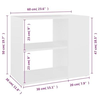 Bijzetkast 60x30x50 cm spaanplaat wit