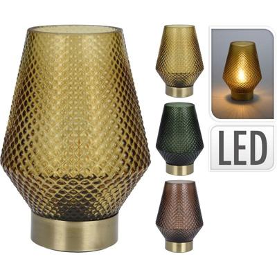 Tafellamp glas dia12x17cm op batterij