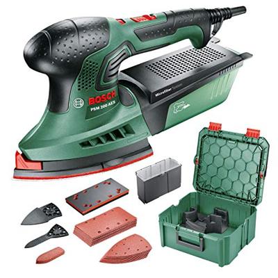 Bosch Groen PSM 200 AES | Multischuurmachine + SystemBox | 200W | Incl. accessoires - 06033B6002