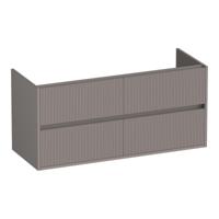 Brauer Adore Wavy - Onderkast - 120 cm - met 4 Softclose Lades Greeploos en 2 Sifon Uitsparingen - Mat Taupe - thumbnail