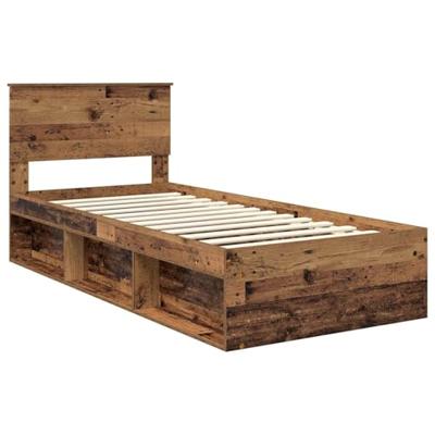 Bedframe met hoofdeinde Oudhout 90 x 200 cm Massief grenenhout