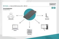 Digitus DA-71111 M.2 SSD-behuizing USB-A 3.0 5 GBit/s M.2 SATA 2230, 2242, 2260, 2280 DA-71111 - thumbnail