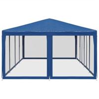 Partytent met 12 mesh zijwanden 8x4 m HDPE blauw - thumbnail