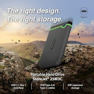 Transcend StoreJet® 25M3C 2 TB Externe harde schijf (2,5 inch) USB-C 3.2 Gen 2 Donkergrijs TS2TSJ25M3C Transcend StoreJet® 25M3C 2 TB Externe harde schijf (2,5 inch) USB-C 3.2 Gen 2 Donkergrijs TS2TSJ25M3C
