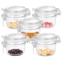 8x stuks luchtdichte pot transparant glas 125 ml - Weckpotten - thumbnail