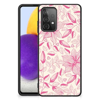 Samsung Galaxy A72 (5G/4G) Bloemen Hoesje Pink Flowers Samsung Galaxy A72 (5G/4G) Bloemen Hoesje Pink Flowers