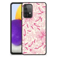 Samsung Galaxy A72 (5G/4G) Bloemen Hoesje Pink Flowers - thumbnail