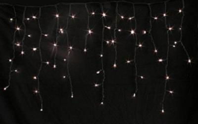 Koppelverlichting 230Volt kerstverlichting Ice Lights LED ijspegel verlichtingsset 100 lampjes, 2 meter x 0,7 meter, Warm-Wit en ZWARTE kabel LEDwin - Ledwin