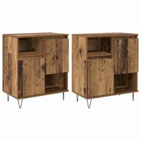 Dressoirs 2 pcs Oud hout 120 x 35 x 70 cm Bewerkt hout - thumbnail