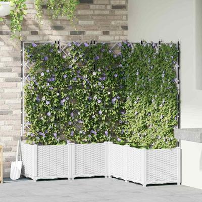 Tuin Bloempot 5 pcs Wit 120 x 120 x 143 cm Staal