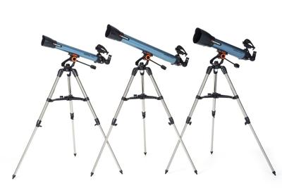 Celestron 22403 Inspire 100AZ Refractortelescoop met ingebouwde smartphone-adapter, Blauw