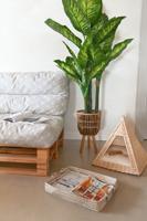 Set van trays DKD Home Decor Geel Natuurlijk 48 x 38 x 15 cm 52 x 38 x 15 cm (2 Stuks) - thumbnail
