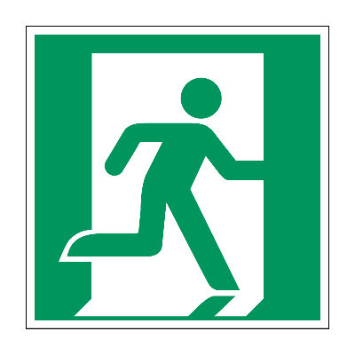 Nooduitgang richting rechts - 200 x 200 mm - Sticker Nooduitgang richting rechts - 200 x 200 mm - Sticker